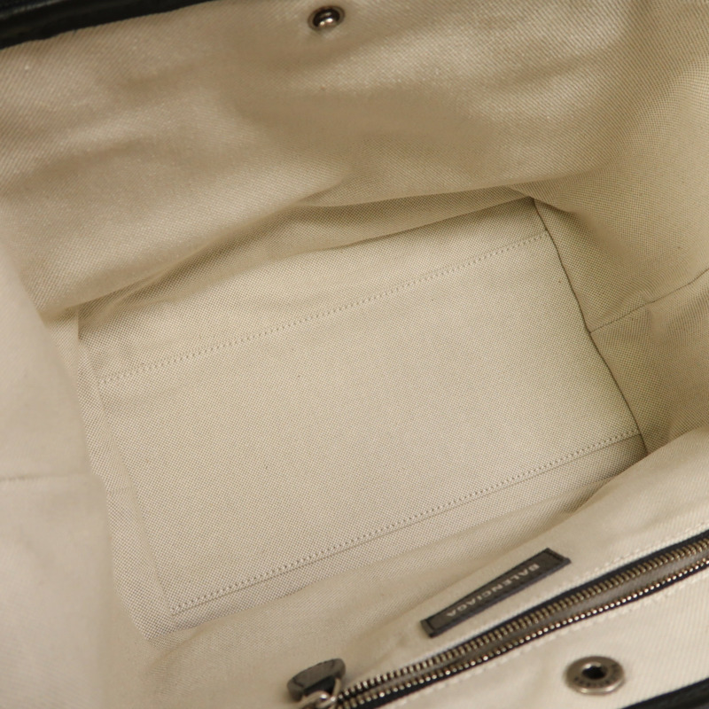 BALENCIAGA 帆布Biarritz銀扣手挽肩背兩用袋-4