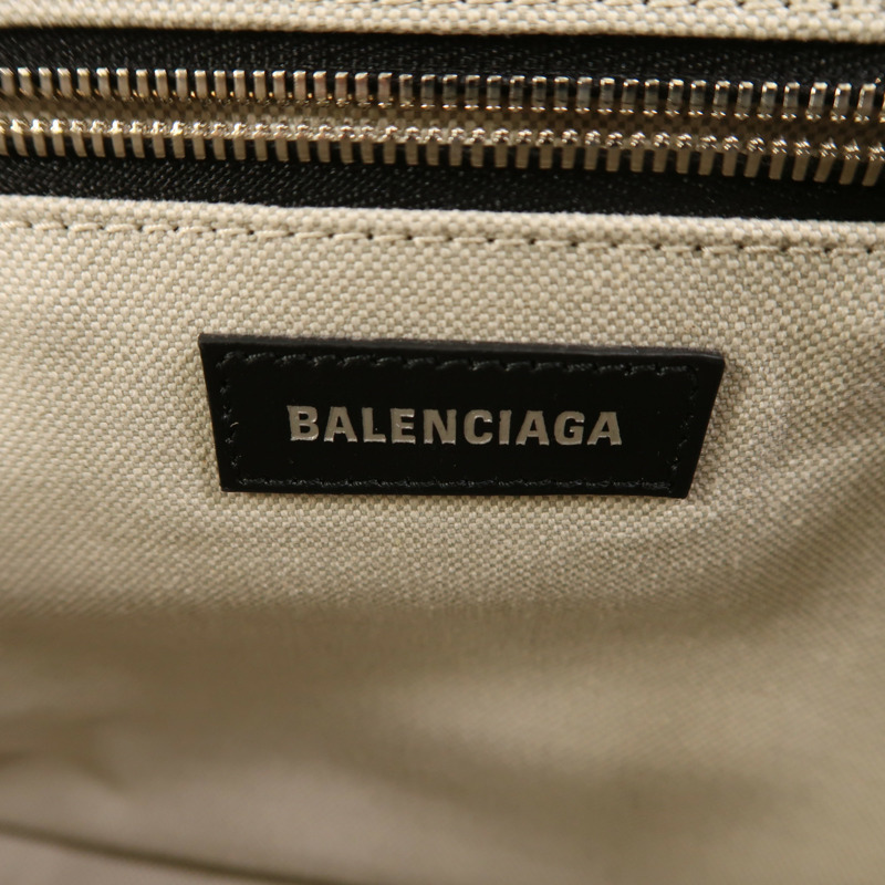 BALENCIAGA 帆布Biarritz銀扣手挽肩背兩用袋-5