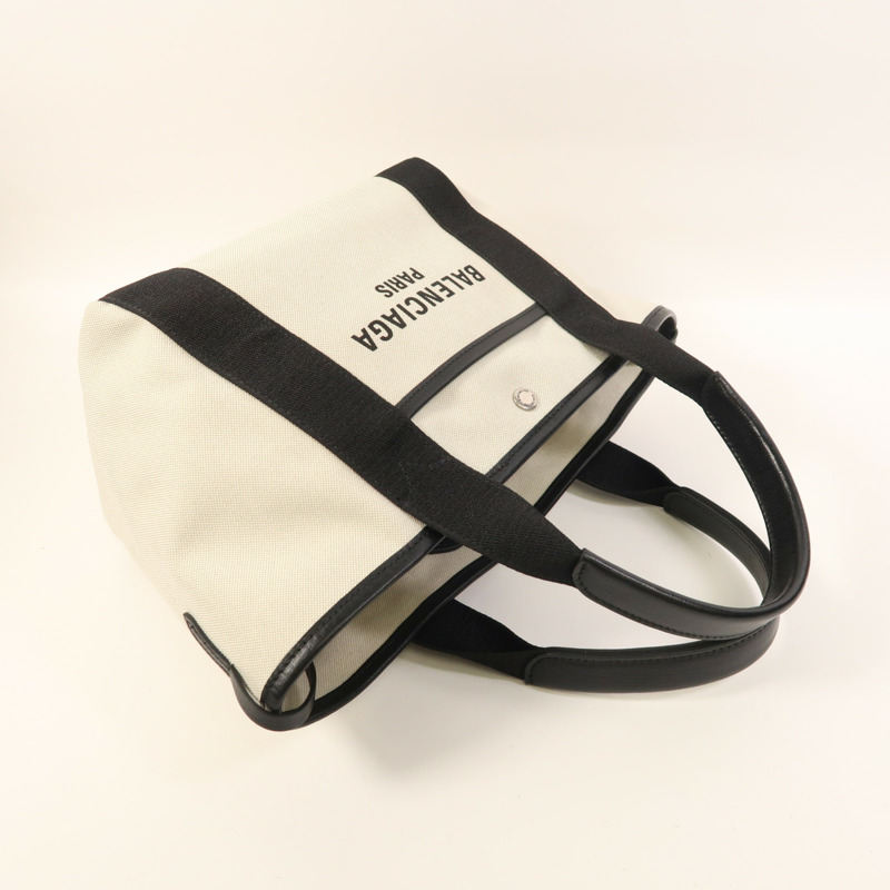 BALENCIAGA 帆布Biarritz銀扣手挽肩背兩用袋-7