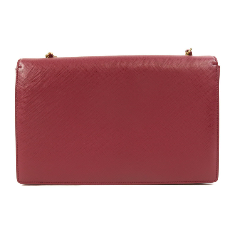 Salvatore Ferragamo Saffiano皮革Chain Shoulder金扣鏈帶肩背袋-1