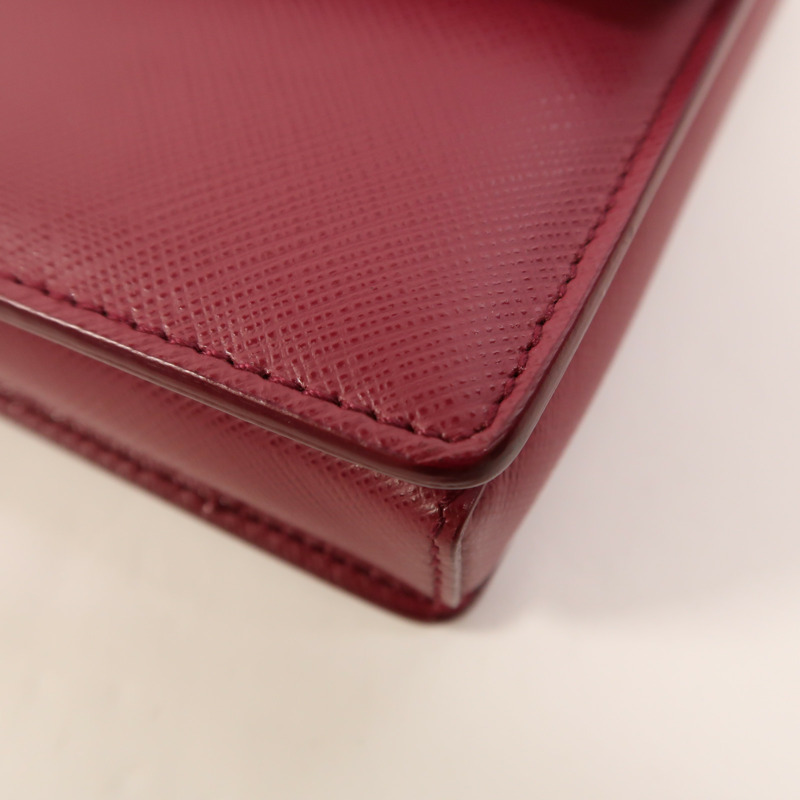 Salvatore Ferragamo Saffiano皮革Chain Shoulder金扣鏈帶肩背袋-10