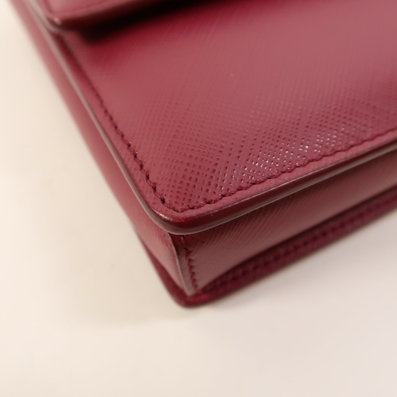 Salvatore Ferragamo Saffiano皮革Chain Shoulder金扣鏈帶肩背袋-11