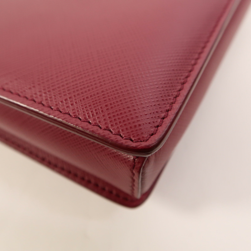 Salvatore Ferragamo Saffiano皮革Chain Shoulder金扣鏈帶肩背袋-12