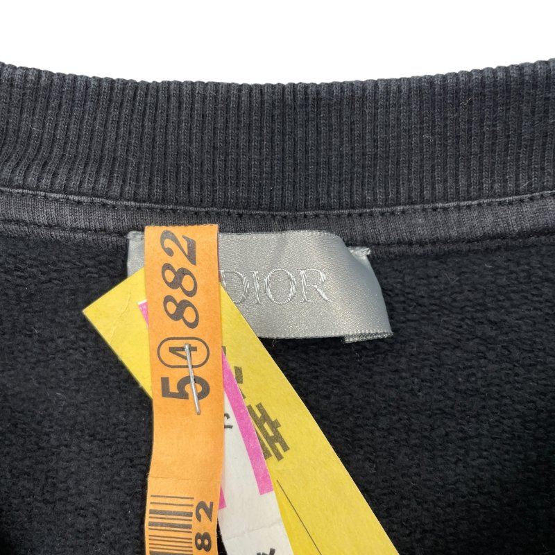 DIOR 迪奧 刺繡LOGO 圓領大學T 上衣 棉 深灰色 XS-8