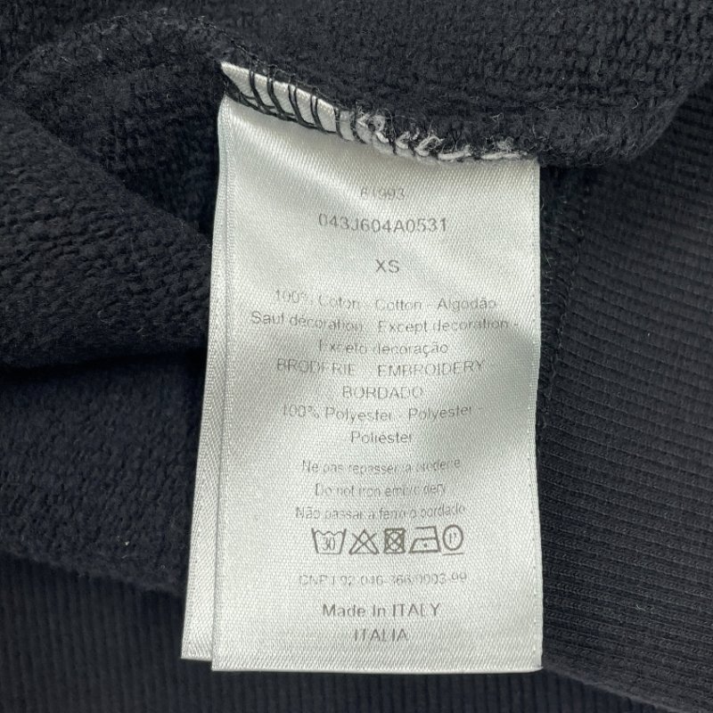 DIOR 迪奧 刺繡LOGO 圓領大學T 上衣 棉 深灰色 XS-9