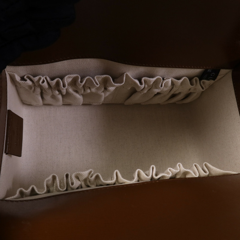 GUCCI 塗層帆布Horsebit 1955金扣肩背袋-4