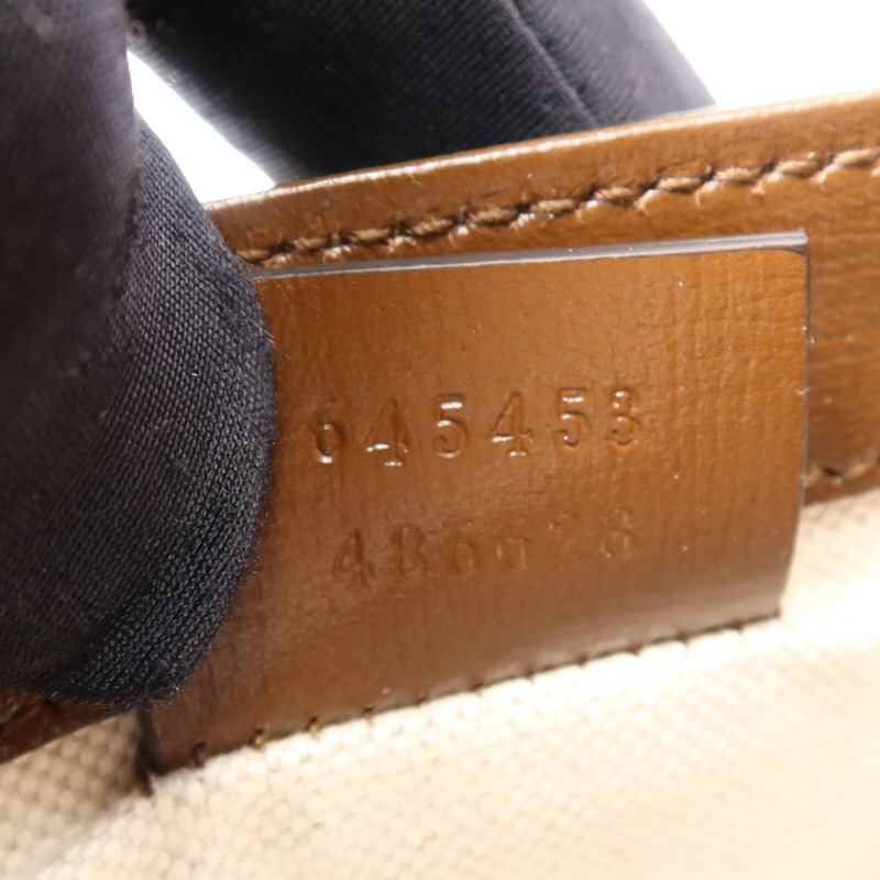 GUCCI 塗層帆布Horsebit 1955金扣肩背袋-7