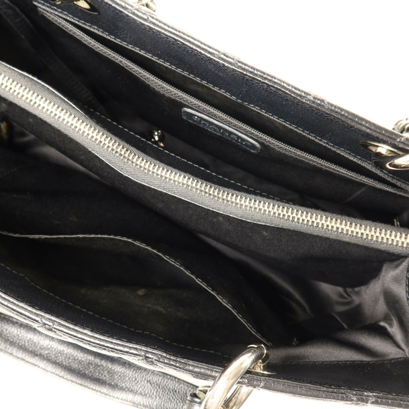 CHANEL 牛皮皮革GST Grand Shopping Tote Bag銀扣鏈帶肩背袋-4