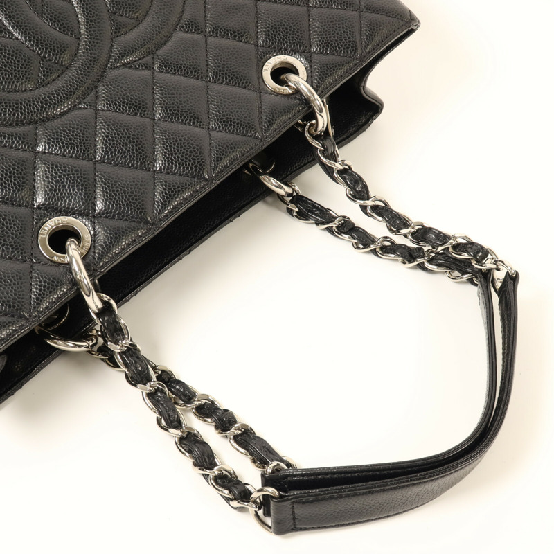 CHANEL 牛皮皮革GST Grand Shopping Tote Bag銀扣鏈帶肩背袋-6
