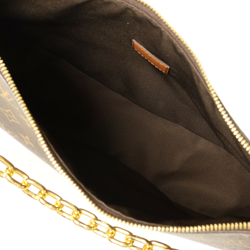 LOUIS VUITTON Monogram Reverse Loop Hobo金扣手挽肩背兩用袋棕色-4