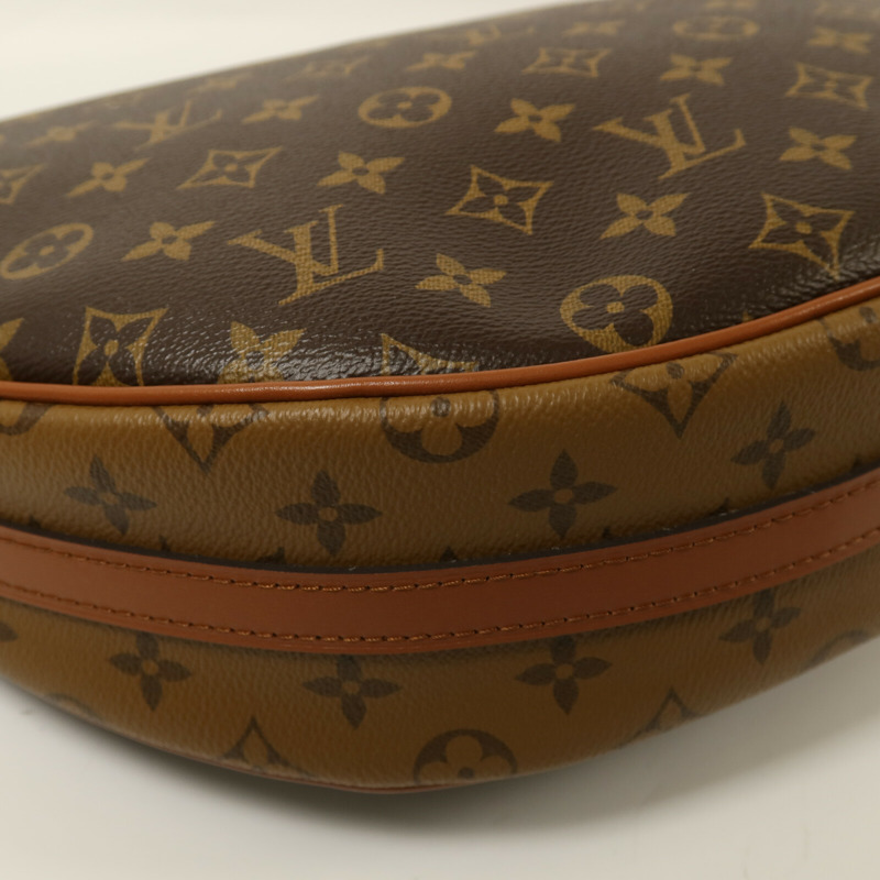 LOUIS VUITTON Monogram Reverse Loop Hobo金扣手挽肩背兩用袋棕色-10