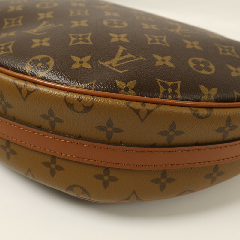 LOUIS VUITTON Monogram Reverse Loop Hobo金扣手挽肩背兩用袋棕色-11