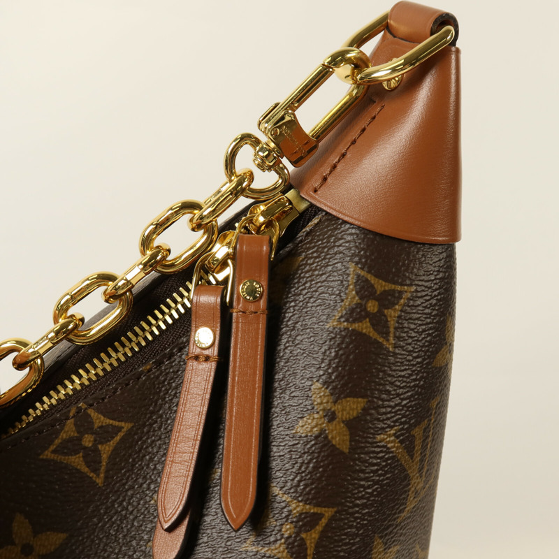 LOUIS VUITTON Monogram Reverse Loop Hobo金扣手挽肩背兩用袋棕色-12