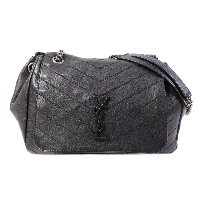 SAINT LAURENT 牛皮皮革Nolita銀扣鏈帶肩背袋-0