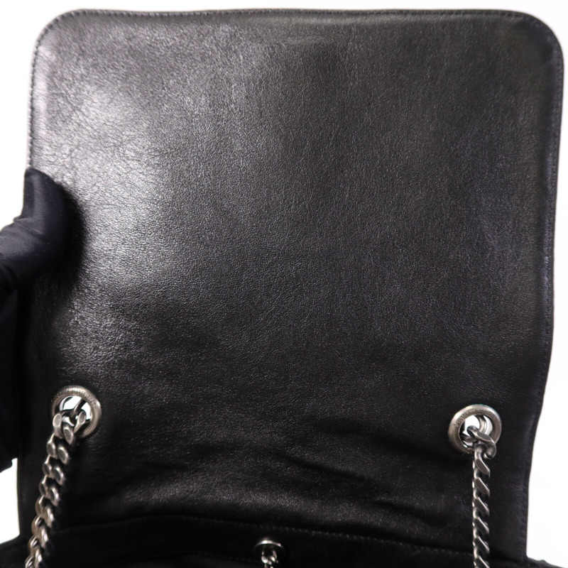 SAINT LAURENT 牛皮皮革Nolita銀扣鏈帶肩背袋-13