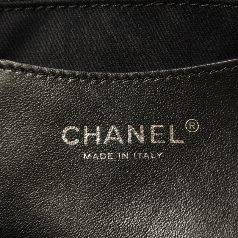 CHANEL 牛皮皮革Chain Shoulder銀扣鏈帶肩背袋-5