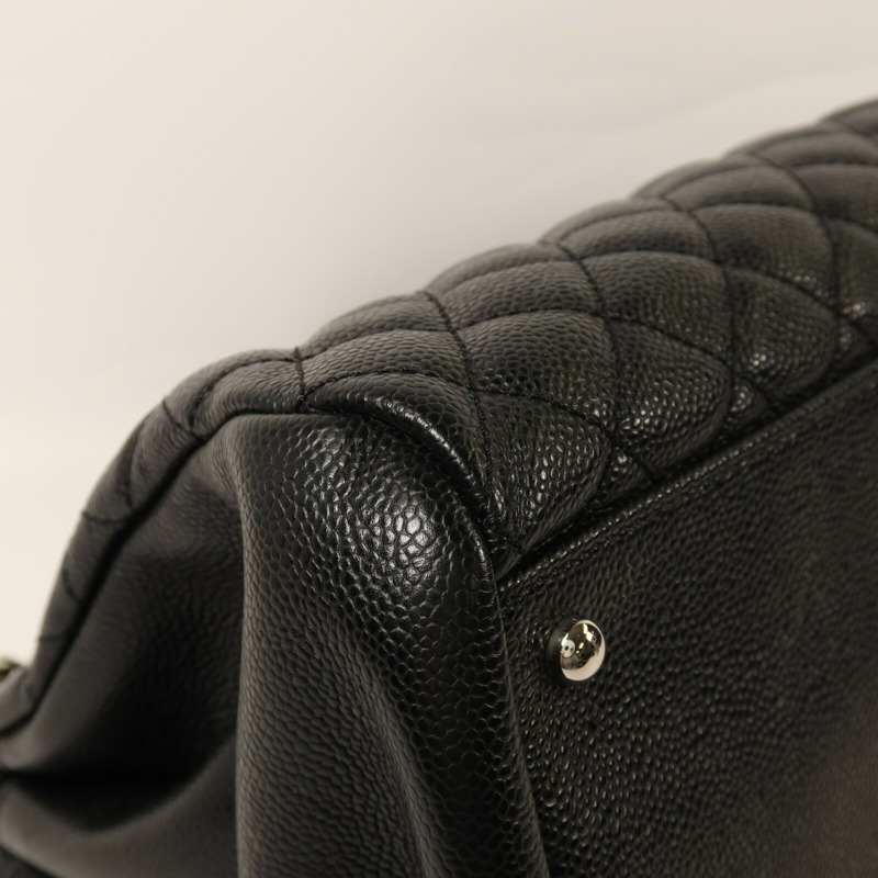 CHANEL 牛皮皮革Chain Shoulder銀扣鏈帶肩背袋-10