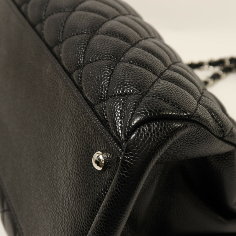 CHANEL 牛皮皮革Chain Shoulder銀扣鏈帶肩背袋-11