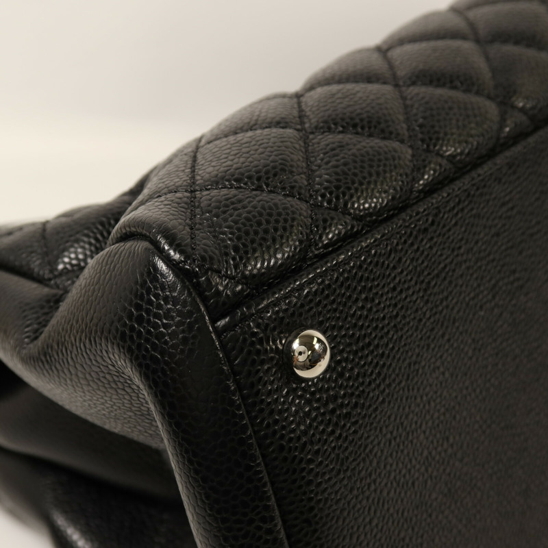 CHANEL 牛皮皮革Chain Shoulder銀扣鏈帶肩背袋-12