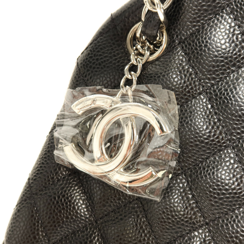 CHANEL 牛皮皮革Chain Shoulder銀扣鏈帶肩背袋-15