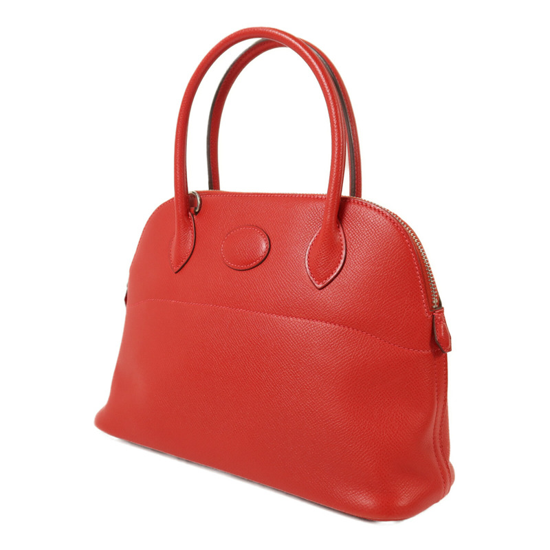HERMES Epsom皮革Bolide 27銀扣手挽肩背兩用袋Rouge Casaque-2