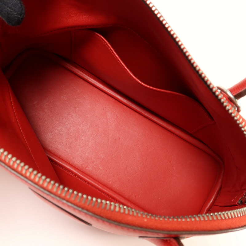 HERMES Epsom皮革Bolide 27銀扣手挽肩背兩用袋Rouge Casaque-4