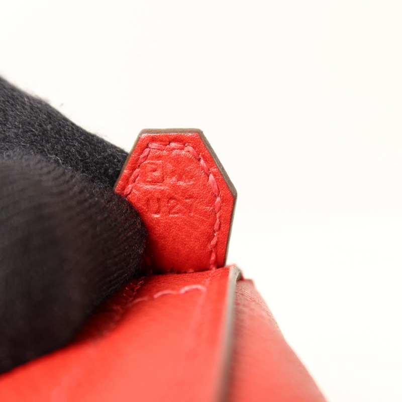 HERMES Epsom皮革Bolide 27銀扣手挽肩背兩用袋Rouge Casaque-6