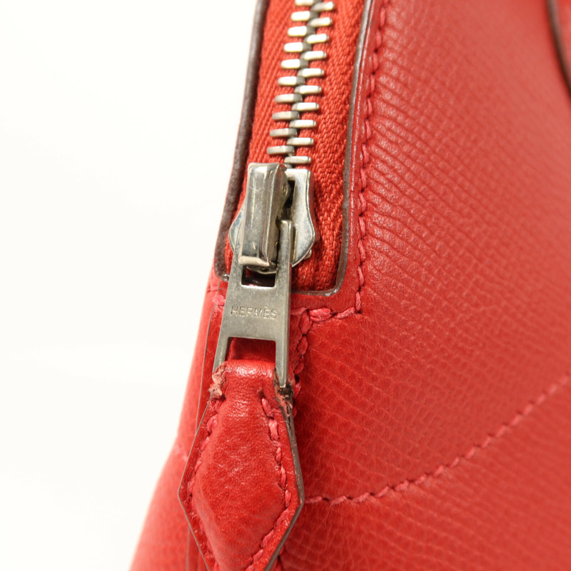 HERMES Epsom皮革Bolide 27銀扣手挽肩背兩用袋Rouge Casaque-7
