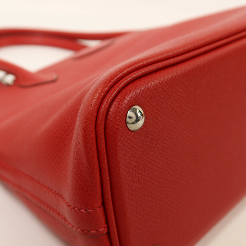 HERMES Epsom皮革Bolide 27銀扣手挽肩背兩用袋Rouge Casaque-10