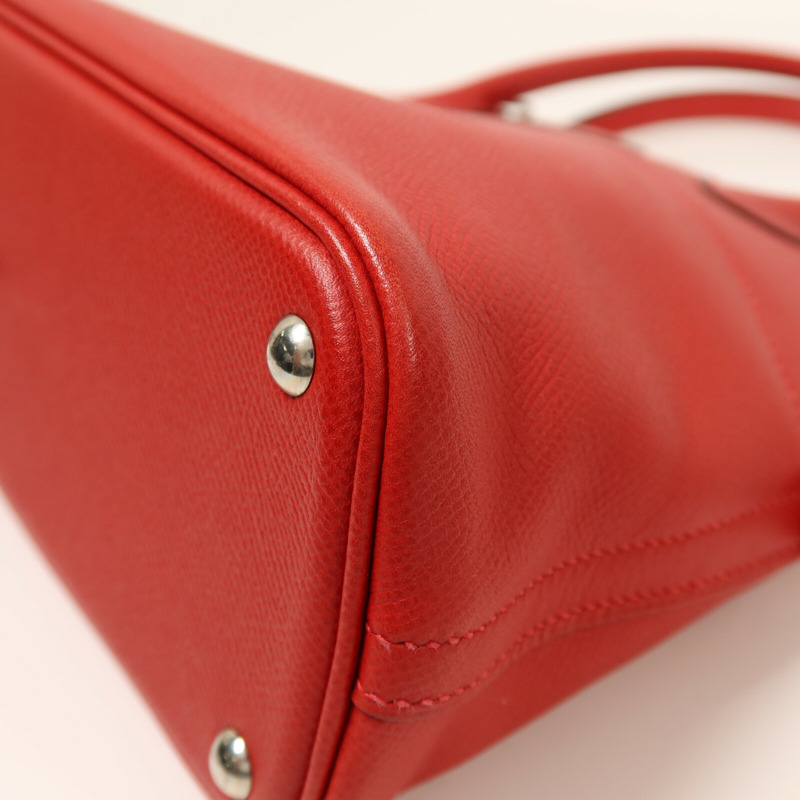 HERMES Epsom皮革Bolide 27銀扣手挽肩背兩用袋Rouge Casaque-11