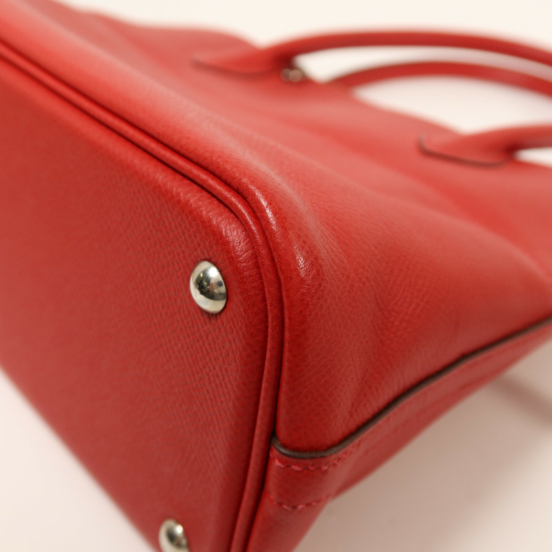 HERMES Epsom皮革Bolide 27銀扣手挽肩背兩用袋Rouge Casaque-13