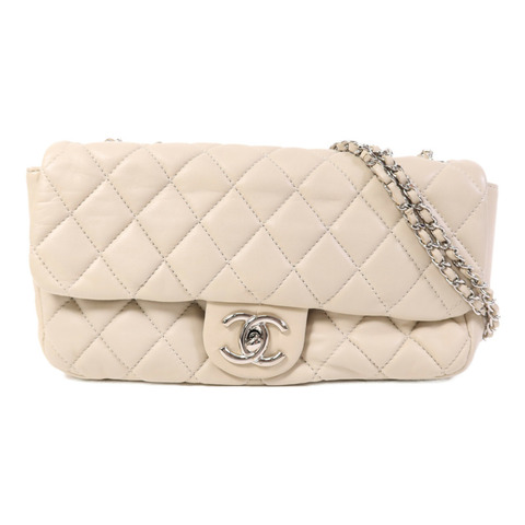 CHANEL 牛皮皮革CoCo Rain Flap銀扣鏈帶肩背袋