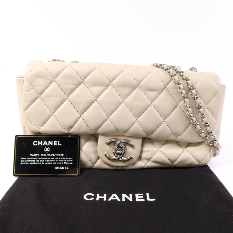 CHANEL 牛皮皮革CoCo Rain Flap銀扣鏈帶肩背袋-8