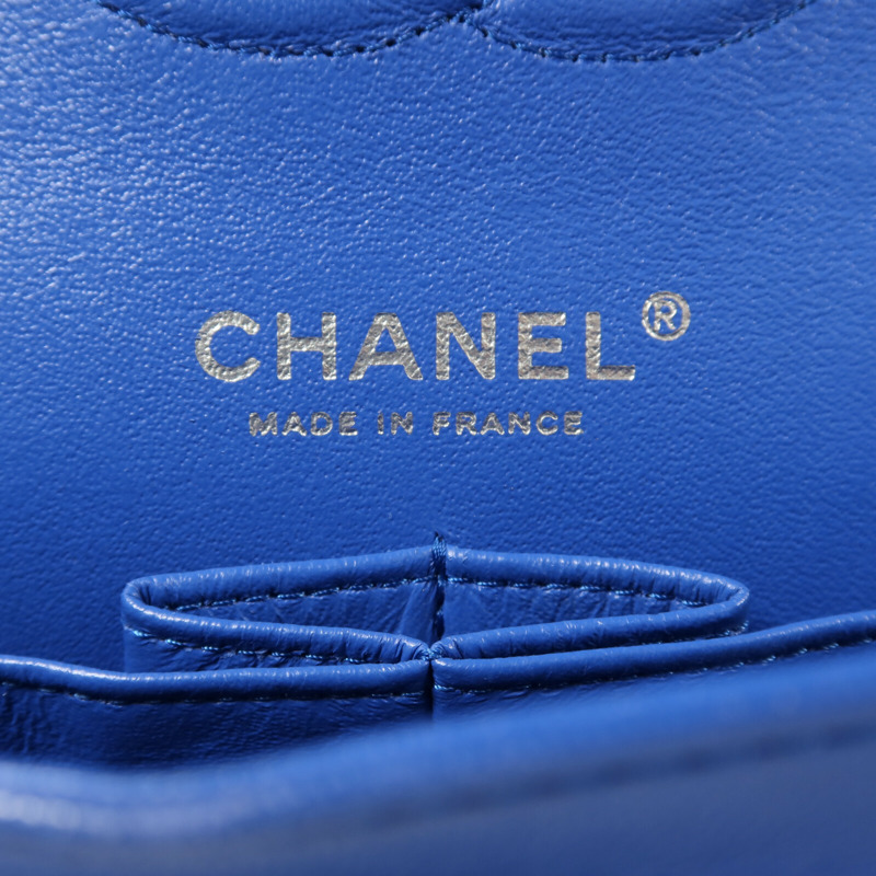 CHANEL 羊皮皮革Classic 25銀扣鏈帶肩背袋-5