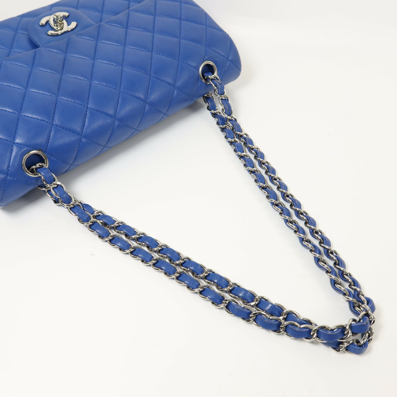 CHANEL 羊皮皮革Classic 25銀扣鏈帶肩背袋-7