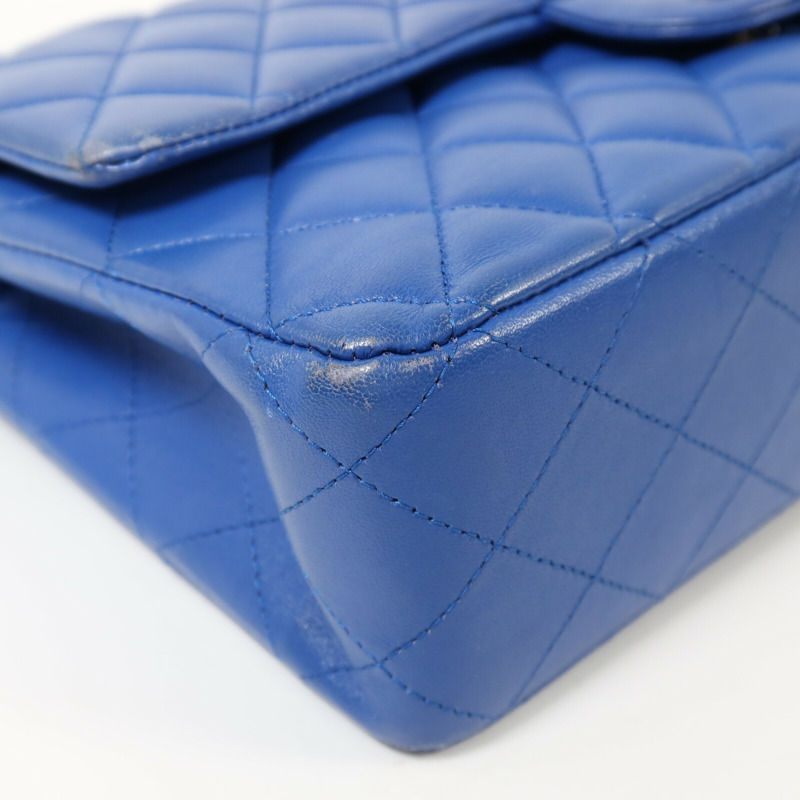 CHANEL 羊皮皮革Classic 25銀扣鏈帶肩背袋-8