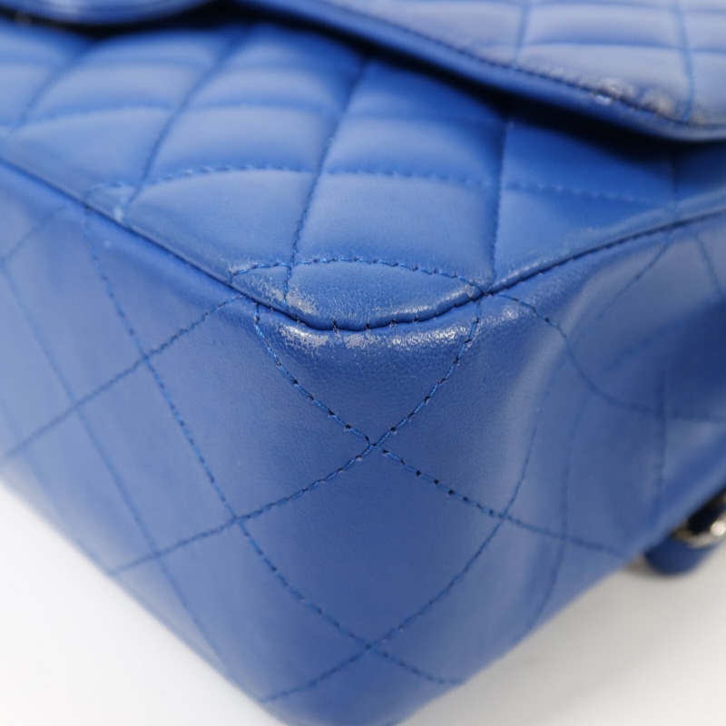 CHANEL 羊皮皮革Classic 25銀扣鏈帶肩背袋-9