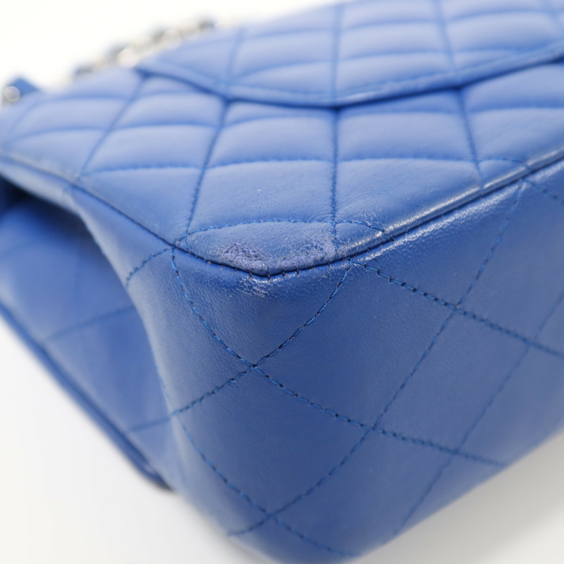 CHANEL 羊皮皮革Classic 25銀扣鏈帶肩背袋-10