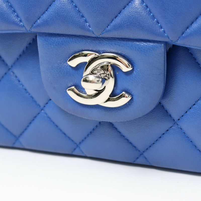 CHANEL 羊皮皮革Classic 25銀扣鏈帶肩背袋-12