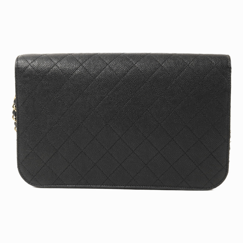 CHANEL 牛皮皮革Chain Shoulder金扣鏈帶肩背袋-1