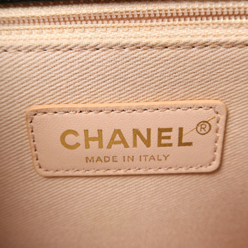 CHANEL 牛皮皮革Chain Shoulder金扣鏈帶肩背袋-5