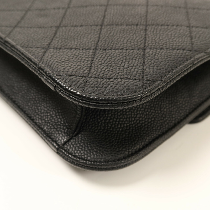 CHANEL 牛皮皮革Chain Shoulder金扣鏈帶肩背袋-13