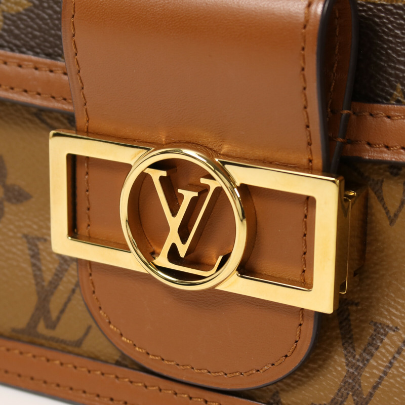 LOUIS VUITTON Monogram Reverse Mini Dauphine金扣肩背袋-13