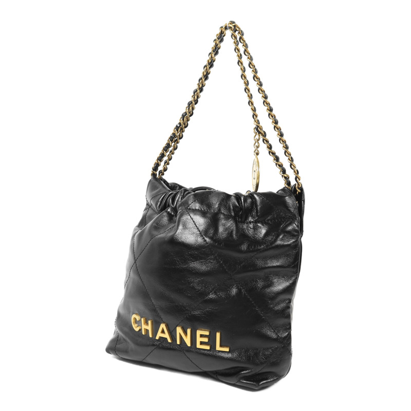 CHANEL 牛皮皮革Chanel 22 Mini金扣鏈帶肩背袋-2