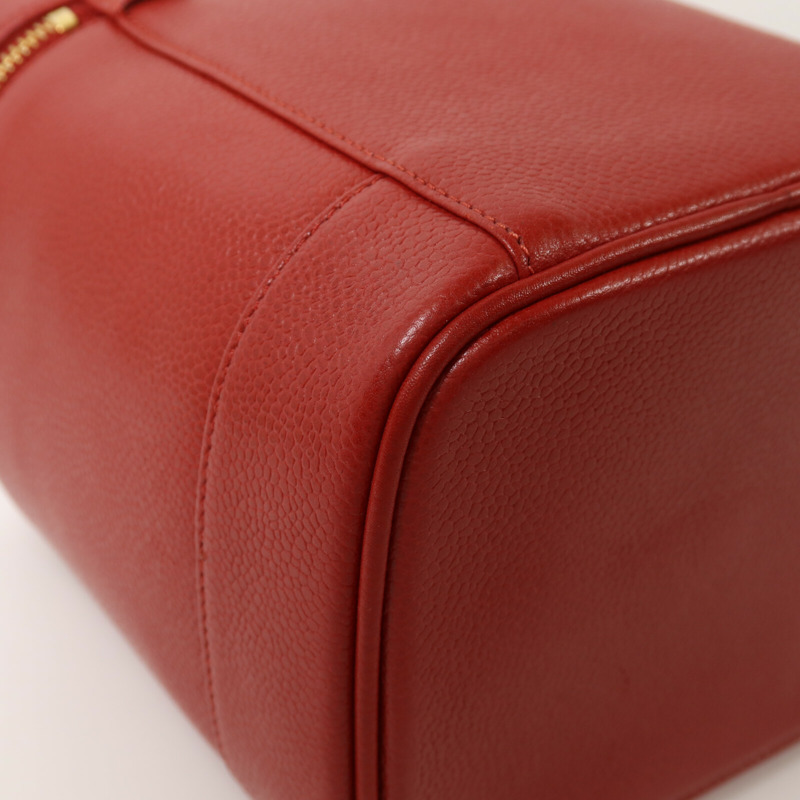 CHANEL 牛皮皮革Vanity Bag金扣鏈帶手挽肩背兩用袋-12