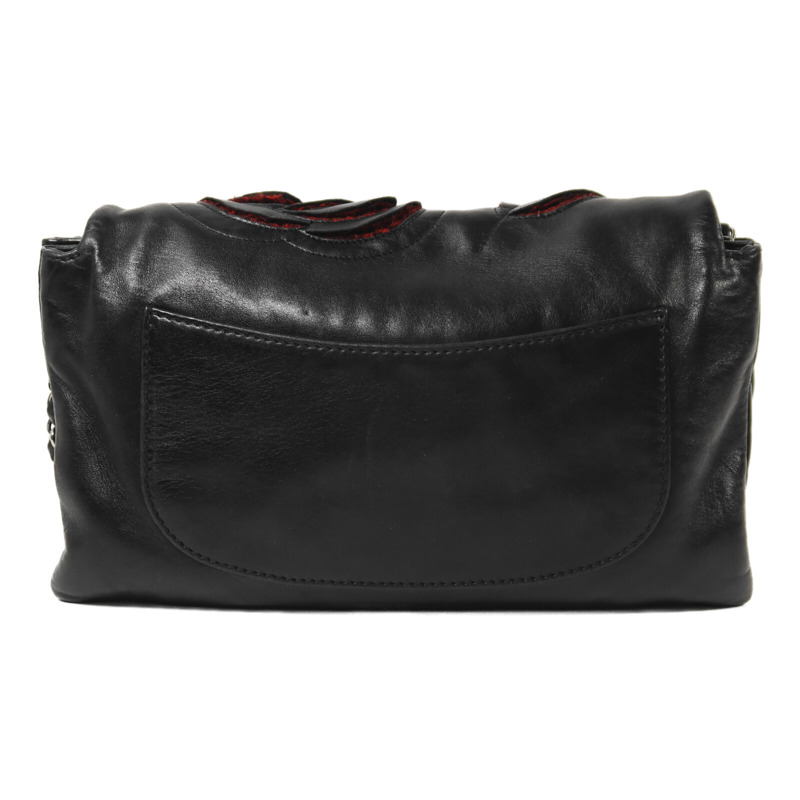 CHANEL 羊皮皮革Chain Shoulder銀扣鏈帶肩背袋-1