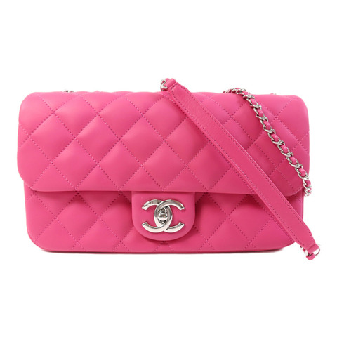 CHANEL 塑料/牛皮皮革Chain Shoulder Bag銀扣鏈帶肩背袋