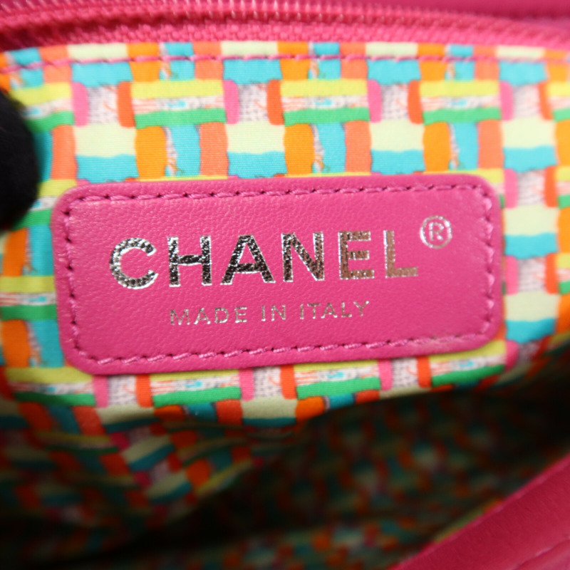 CHANEL 塑料/牛皮皮革Chain Shoulder Bag銀扣鏈帶肩背袋-6