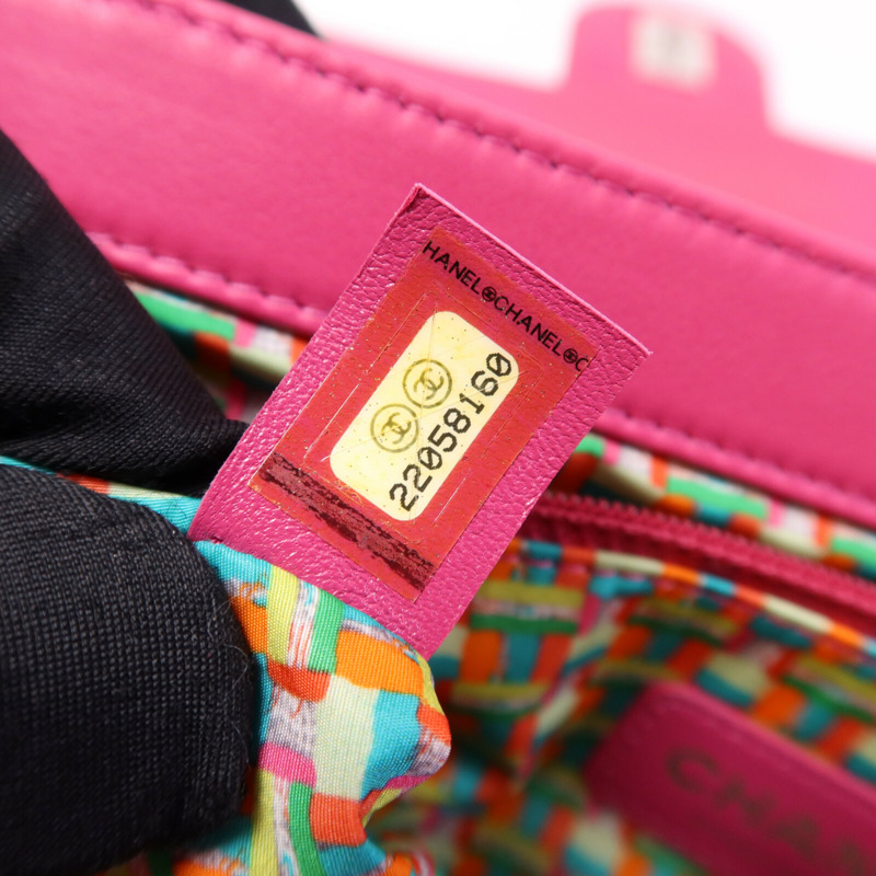 CHANEL 塑料/牛皮皮革Chain Shoulder Bag銀扣鏈帶肩背袋-7