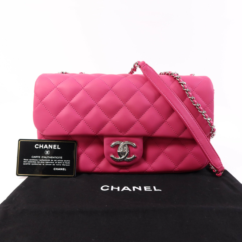 CHANEL 塑料/牛皮皮革Chain Shoulder Bag銀扣鏈帶肩背袋-8